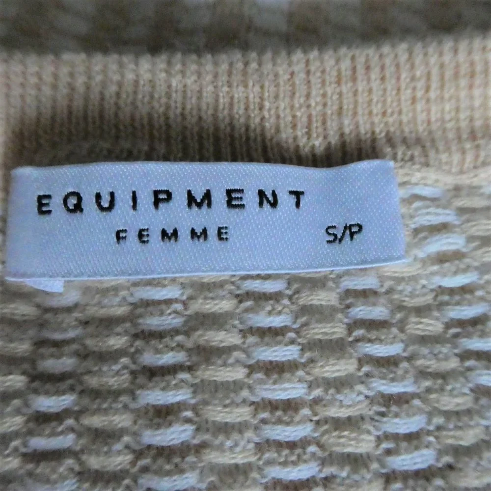 CaSHMeRe CoTToN Equipment Sweater Check Stripes Long Sleeve Earthy Neutral